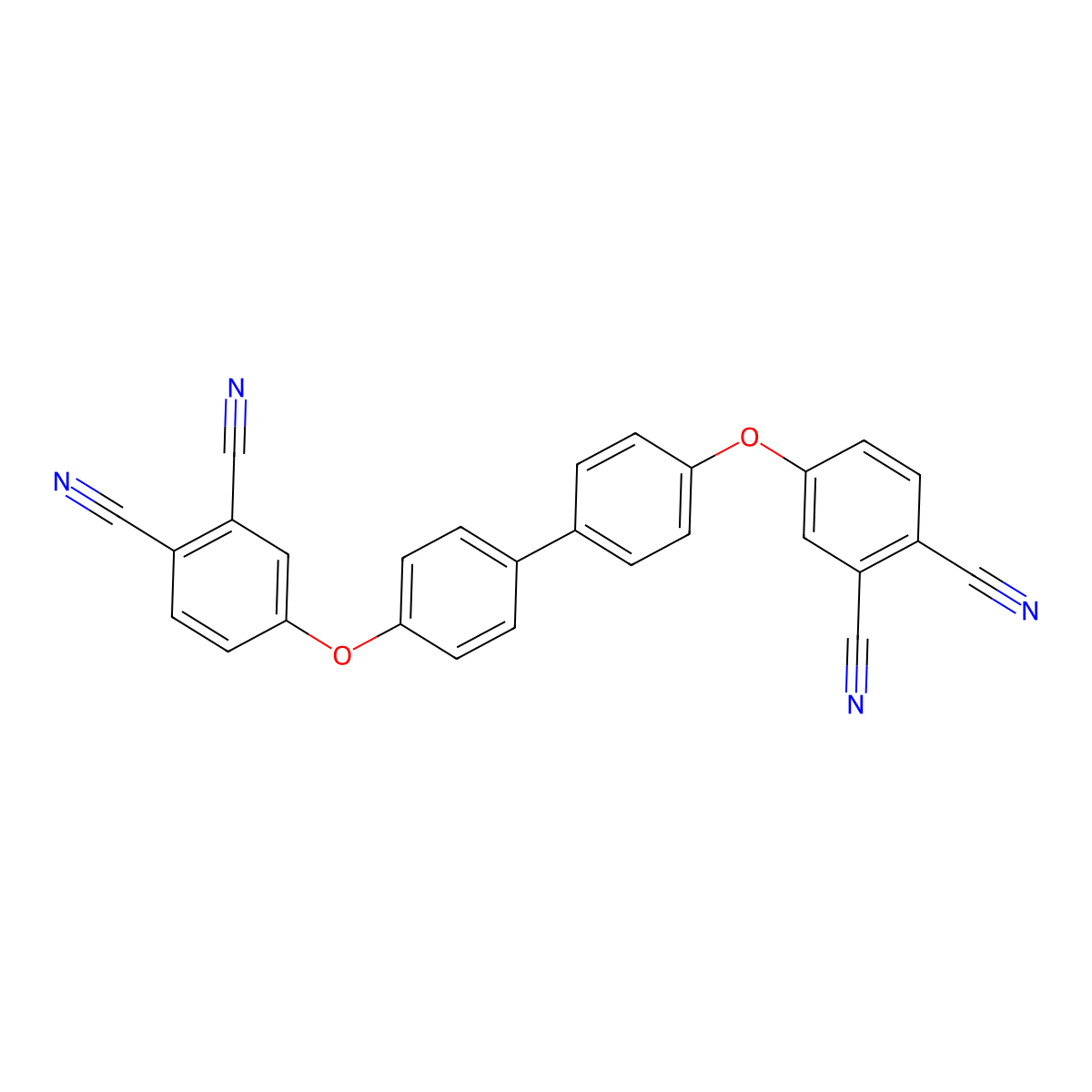 4,4'-Bis(3,4-dicyanophenoxy)biphenyl molecular structure, CAS 38791-69-4
