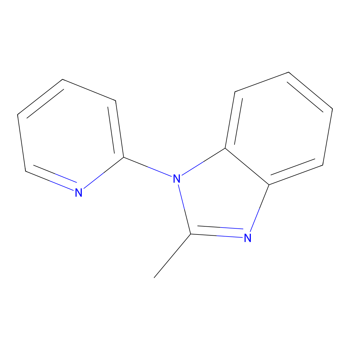 2-Methyl-1-(pyridin-2-yl)-1H-benzimidazole molecular structure, CAS 38794-17-1