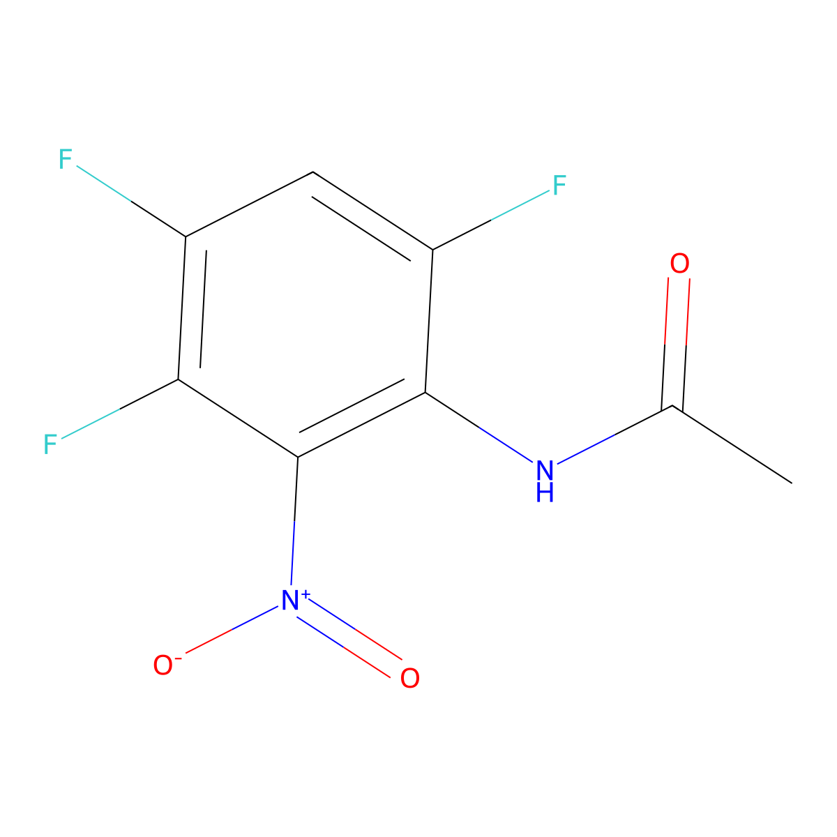n-(3,4,6-Trifluoro-2-nitrophenyl)acetamide molecular structure, CAS 388-11-4