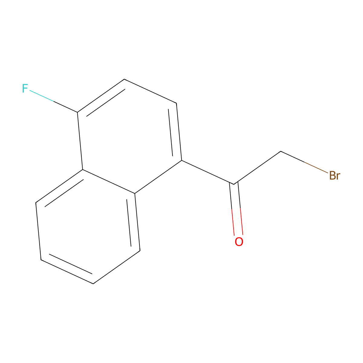 2-Bromo-1-(4-fluoronaphthalen-1-yl)ethan-1-one molecular structure, CAS 388-31-8