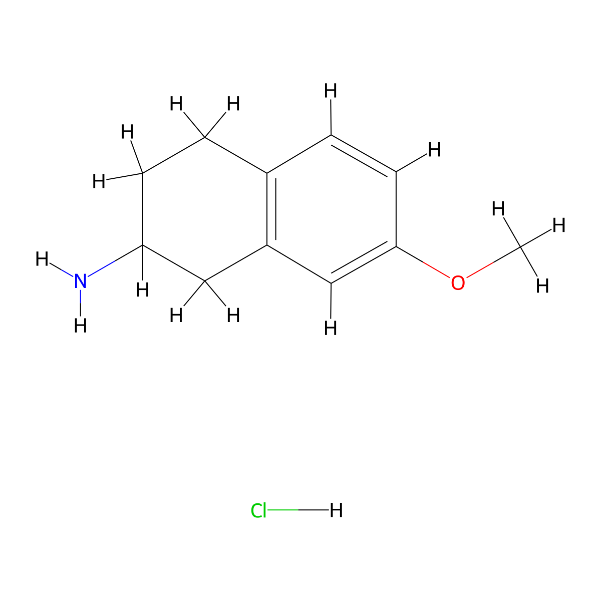 7-Methoxy-1,2,3,4-tetrahydronaphthalen-2-amine hydrochloride molecular structure, CAS 3880-78-2