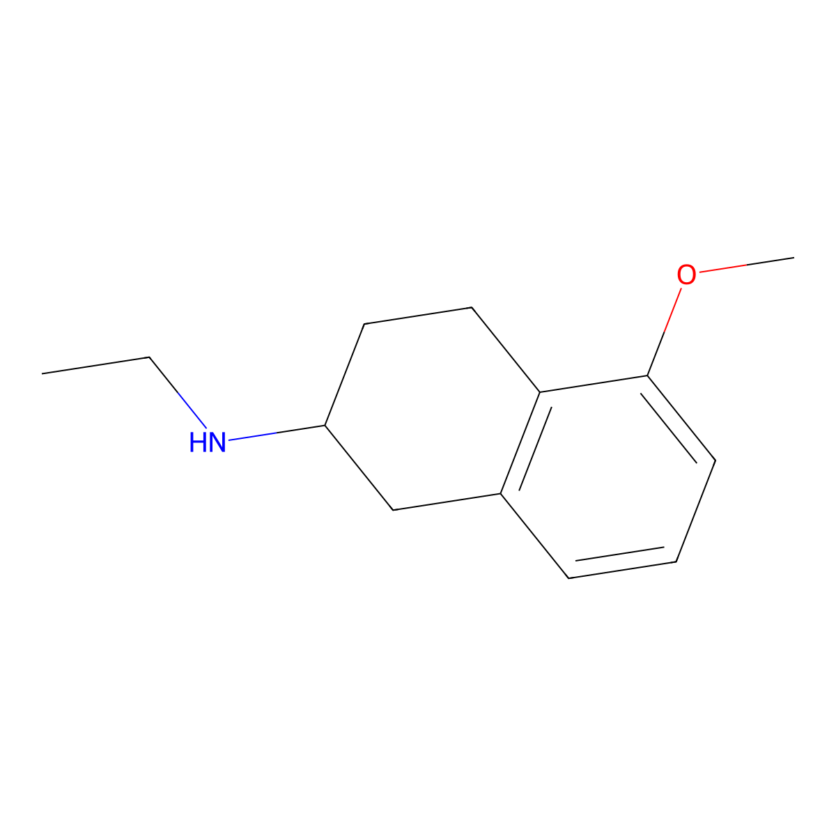 N-Ethyl-5-methoxy-1,2,3,4-tetrahydronaphthalen-2-amine molecular structure, CAS 3880-83-9