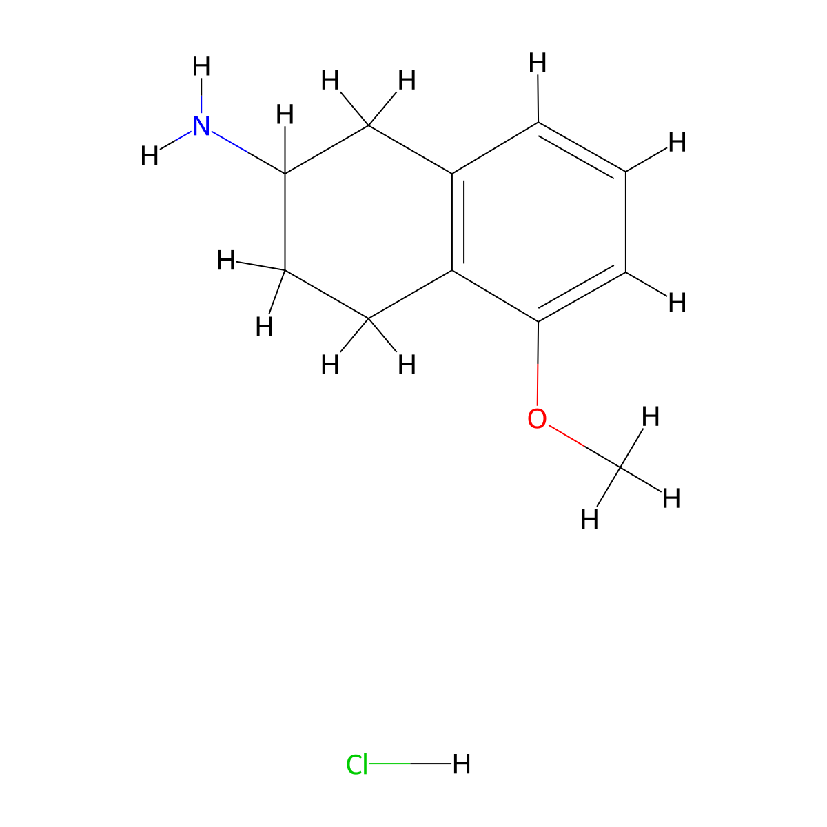 5-Methoxy-1,2,3,4-tetrahydronaphthalen-2-amine hydrochloride molecular structure, CAS 3880-88-4