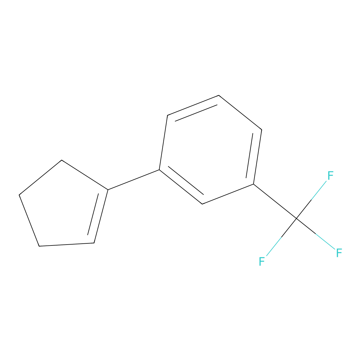 1-(Cyclopent-1-en-1-yl)-3-(trifluoromethyl)benzene molecular structure, CAS 38805-70-8