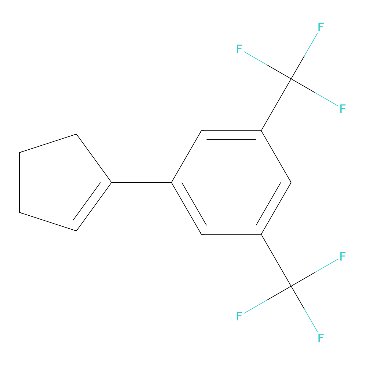 1-(Cyclopent-1-en-1-yl)-3,5-bis(trifluoromethyl)benzene molecular structure, CAS 38805-72-0