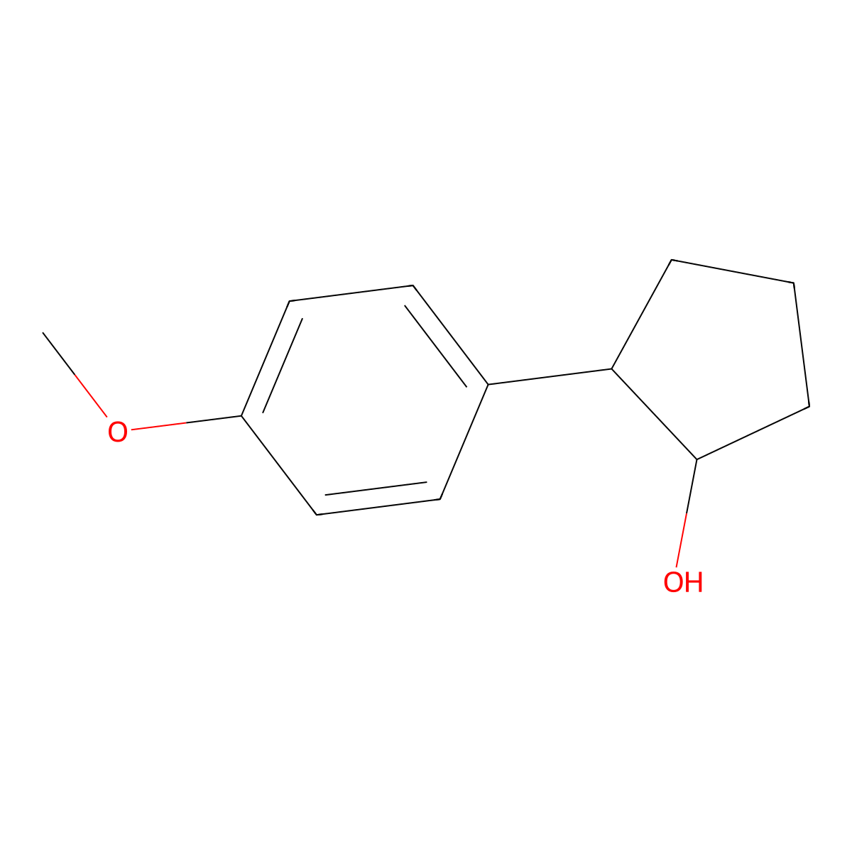 (1R,2S)-2-(4-methoxyphenyl)cyclopentan-1-ol molecular structure, CAS 38805-74-2