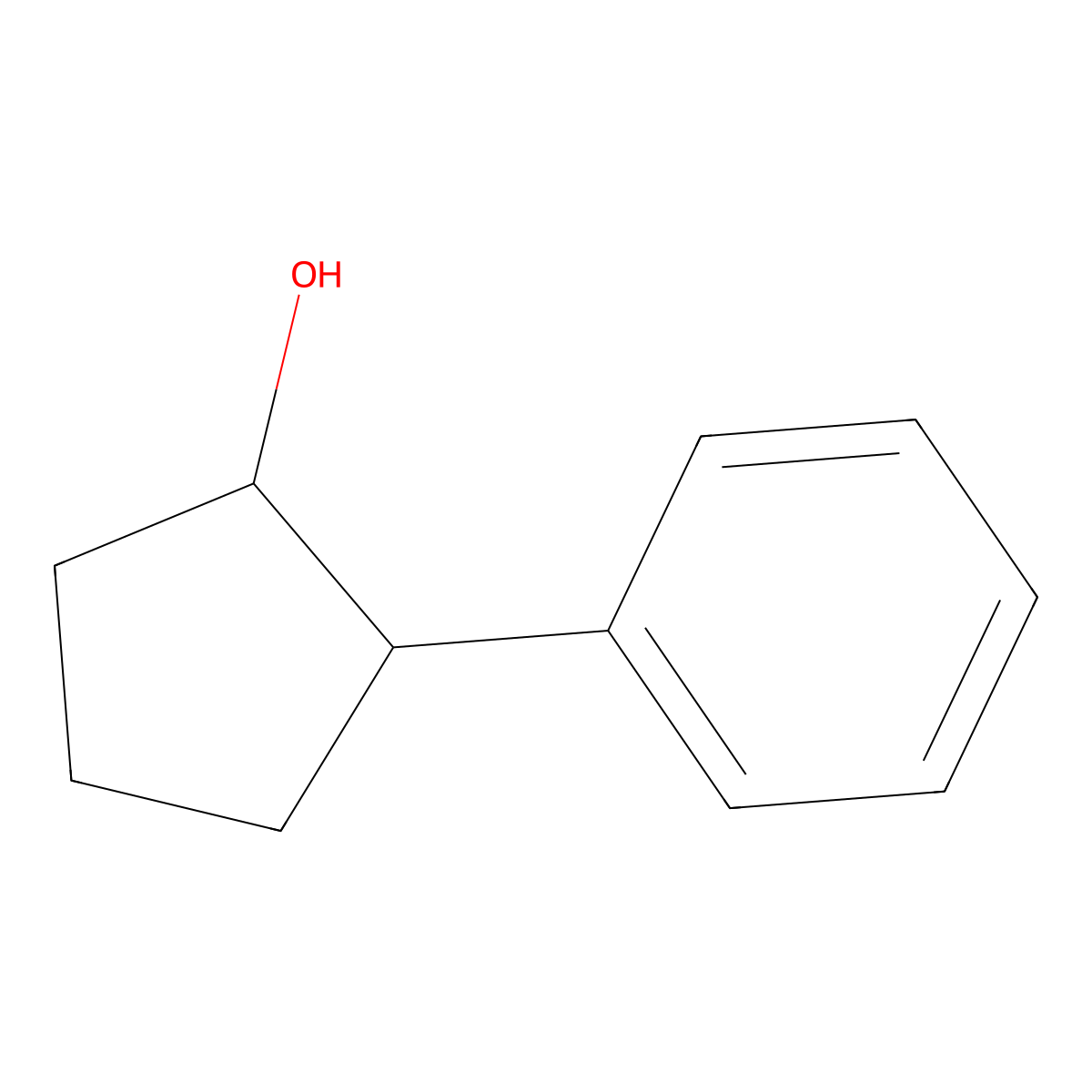 (1R,2S)-2-phenylcyclopentan-1-ol molecular structure, CAS 38805-90-2