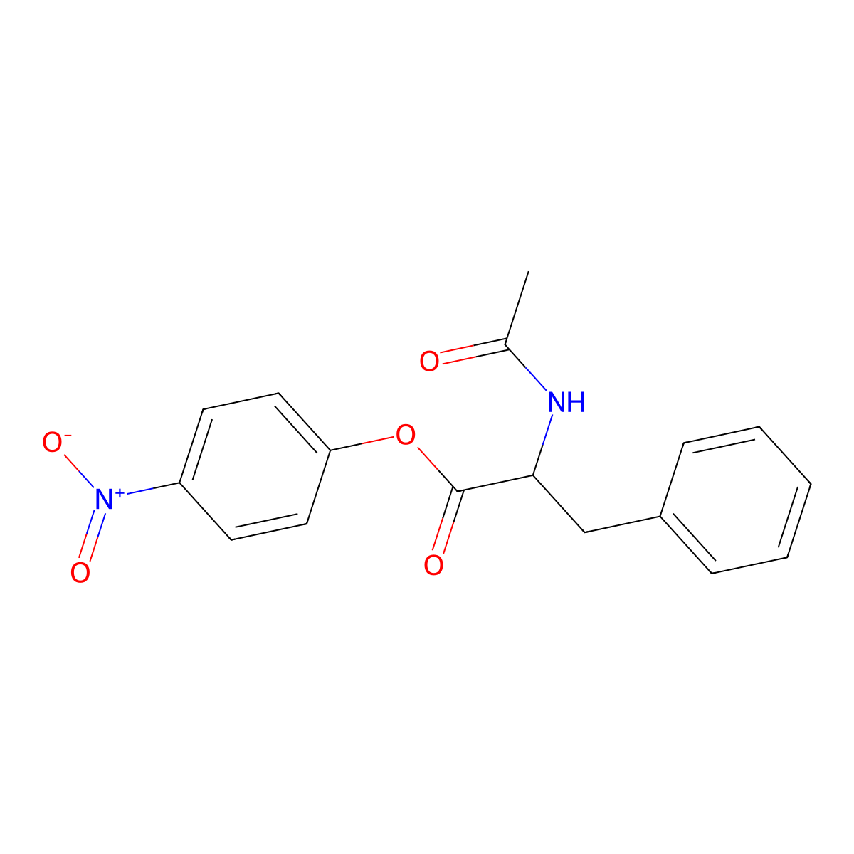 N-Acetyl-dl-phenylalanine p-nitrophenyl ester molecular structure, CAS 38806-34-7