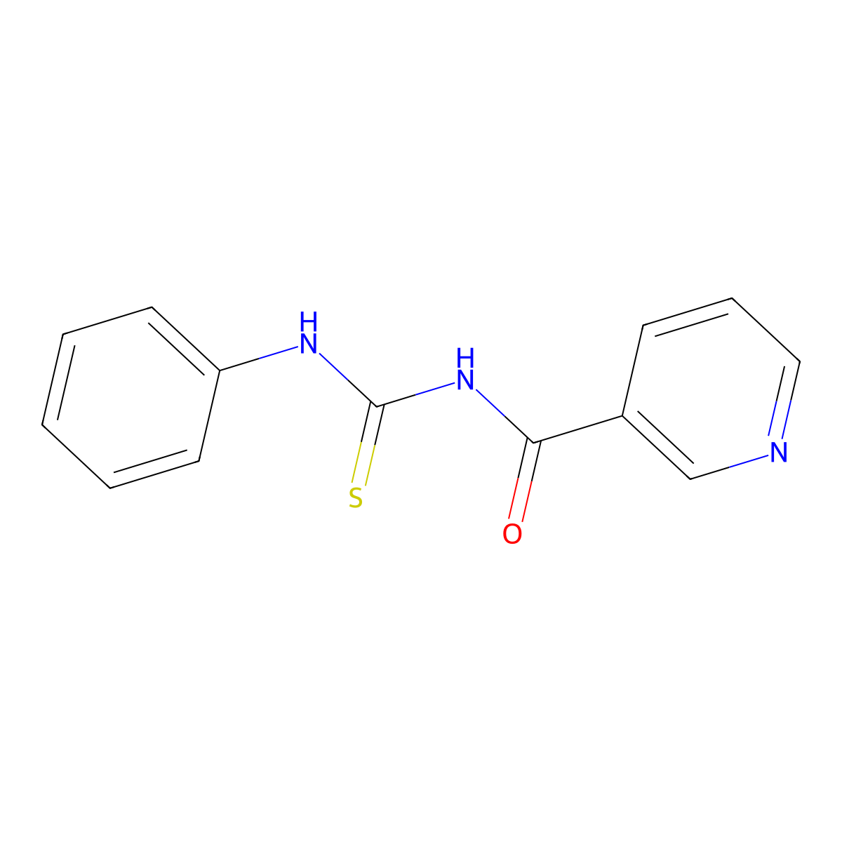 N-(phenylcarbamothioyl)pyridine-3-carboxamide molecular structure, CAS 388071-30-5