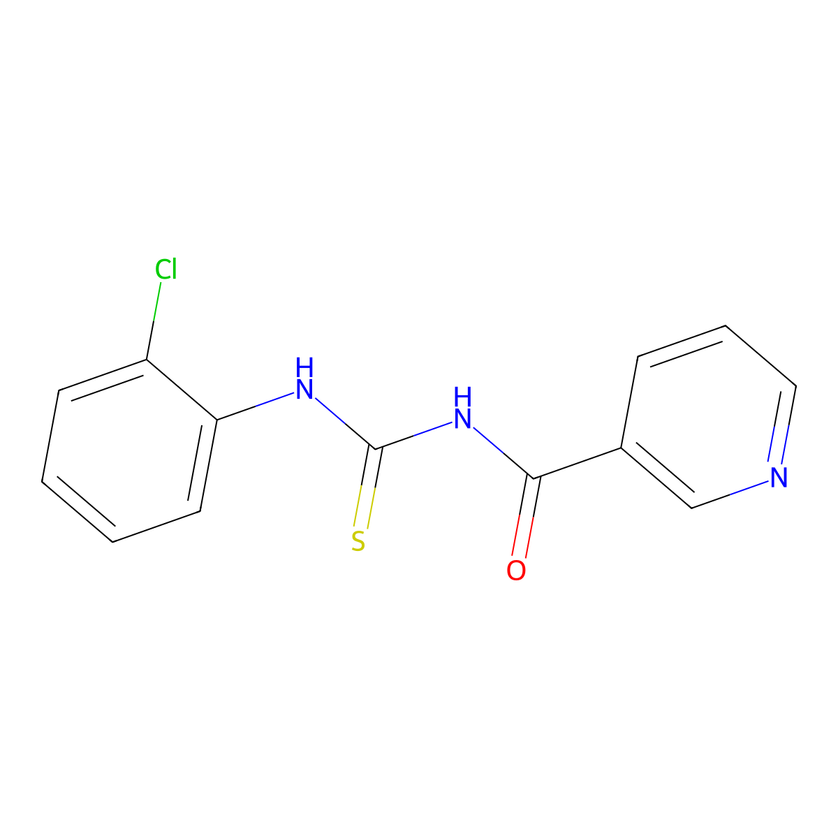 N-[(2-chlorophenyl)carbamothioyl]pyridine-3-carboxamide molecular structure, CAS 388071-32-7