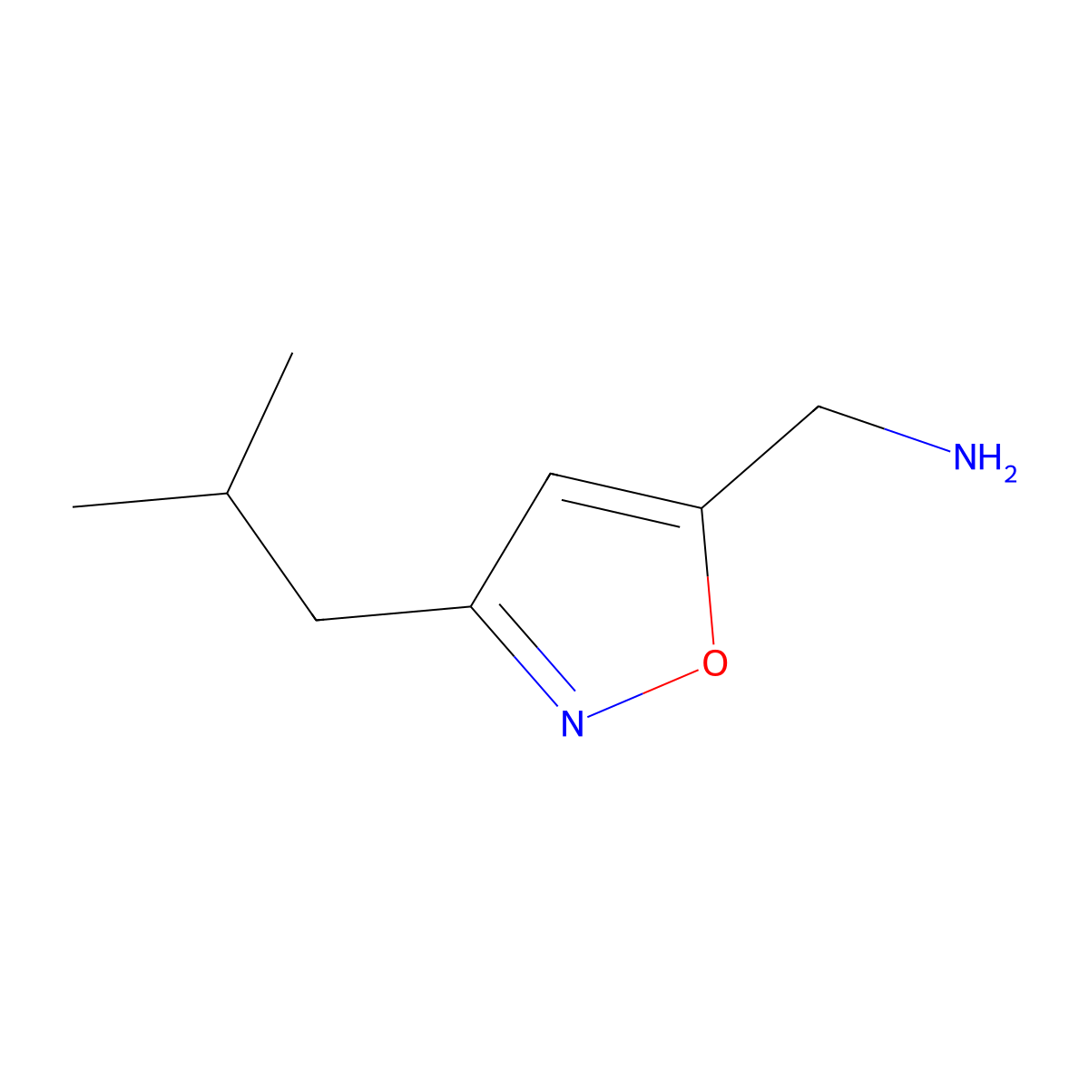 (3-Isobutylisoxazol-5-yl)methanamine molecular structure, CAS 388072-12-6