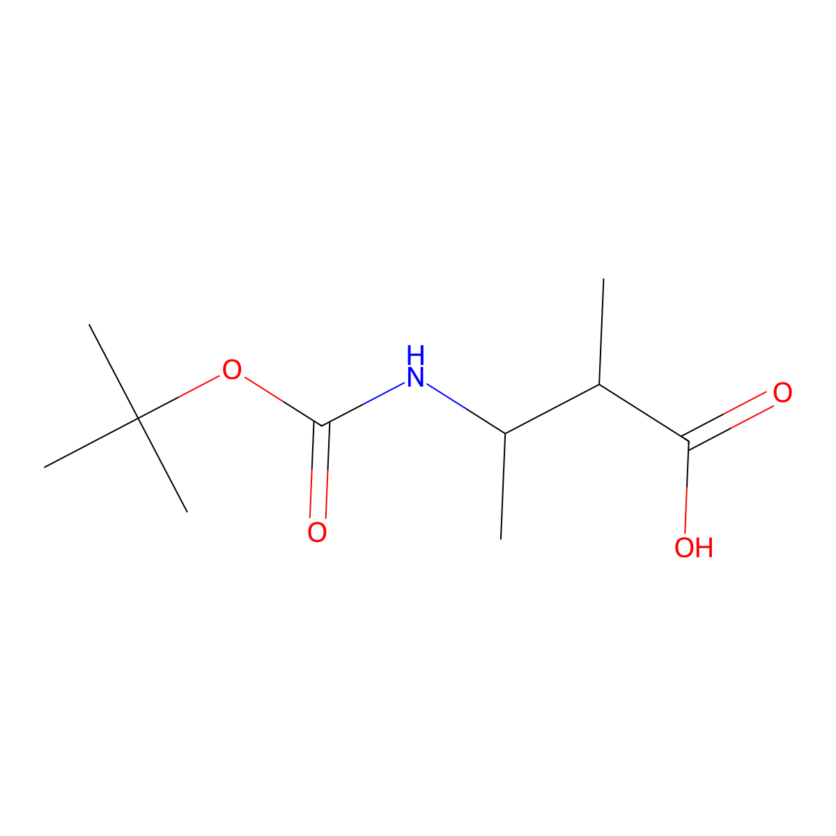 3-{[(Tert-butoxy)carbonyl]amino}-2-methylbutanoic acid molecular structure, CAS 388072-71-7