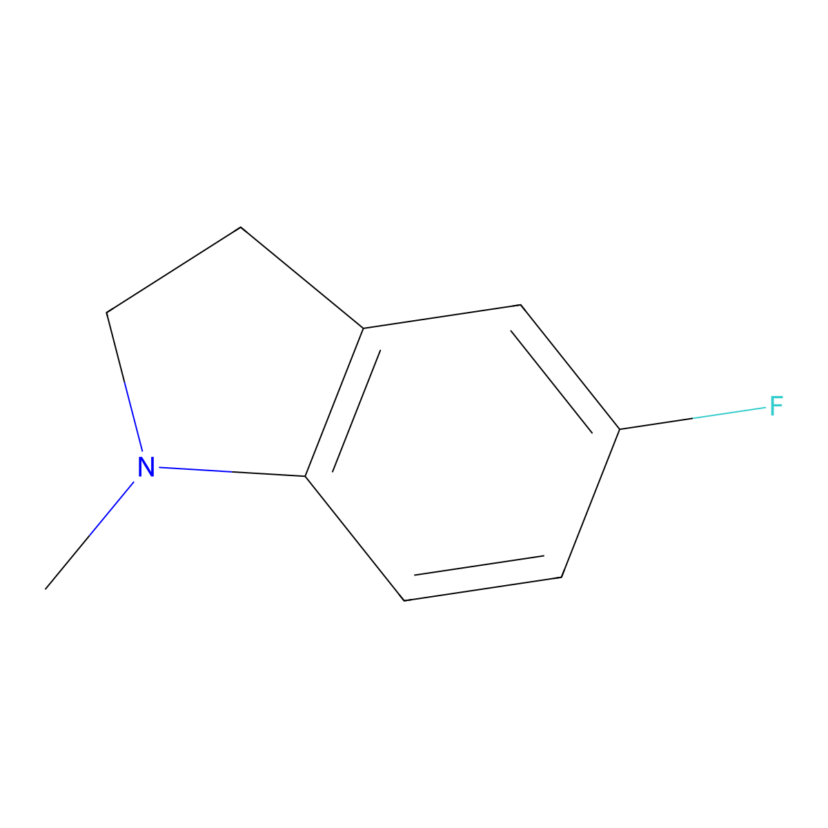 5-Fluoro-1-methylindoline molecular structure, CAS 388078-34-0