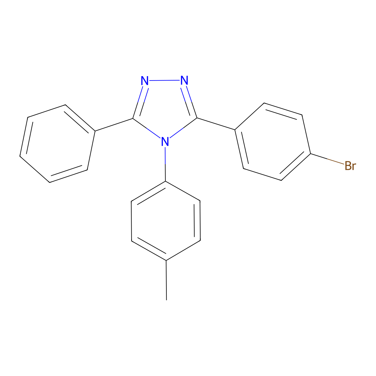 3-(4-Bromophenyl)-5-phenyl-4-(p-tolyl)-4H-1,2,4-triazole molecular structure, CAS 388079-95-6