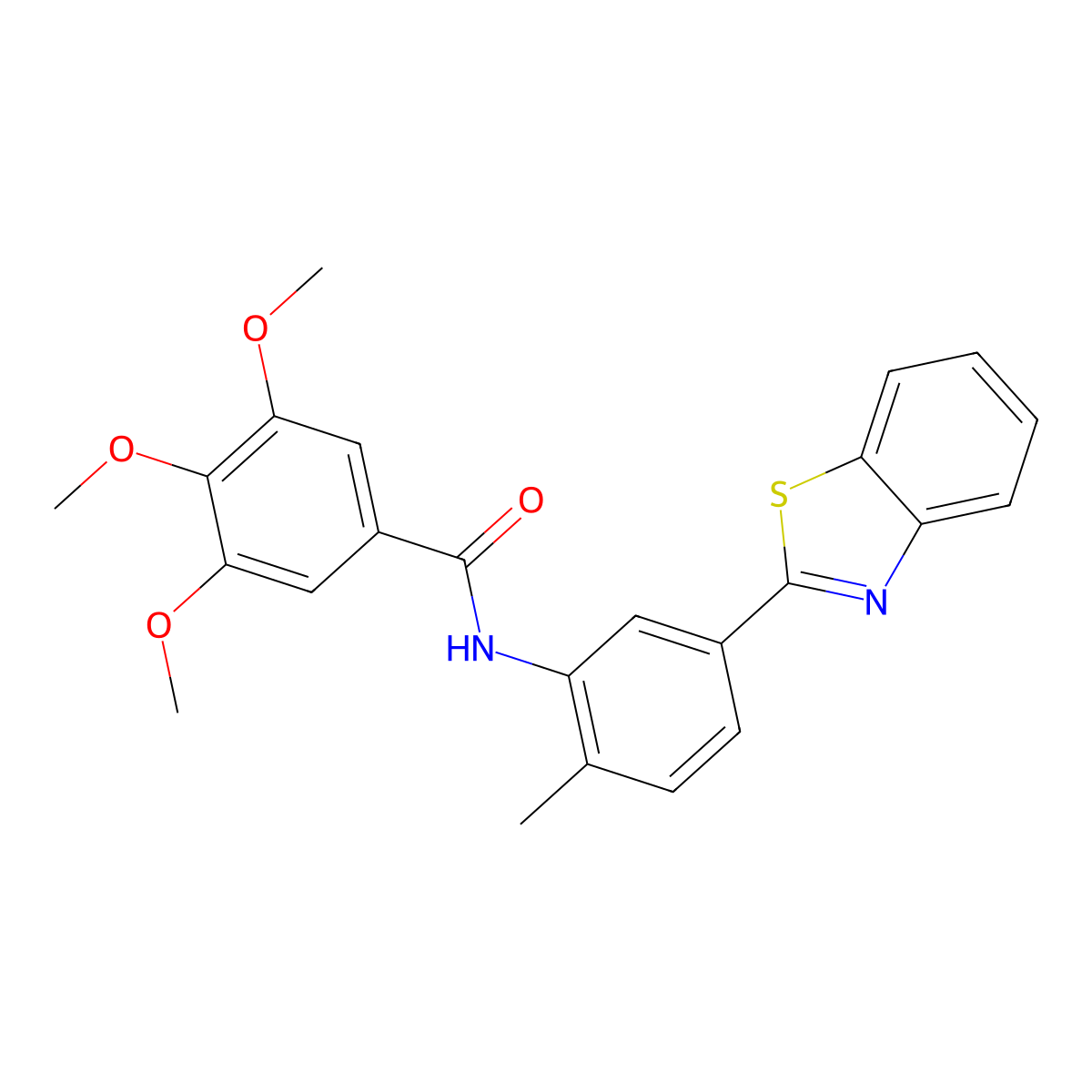 N-[5-(1,3-benzothiazol-2-yl)-2-methylphenyl]-3,4,5-trimethoxybenzamide molecular structure, CAS 388080-00-0