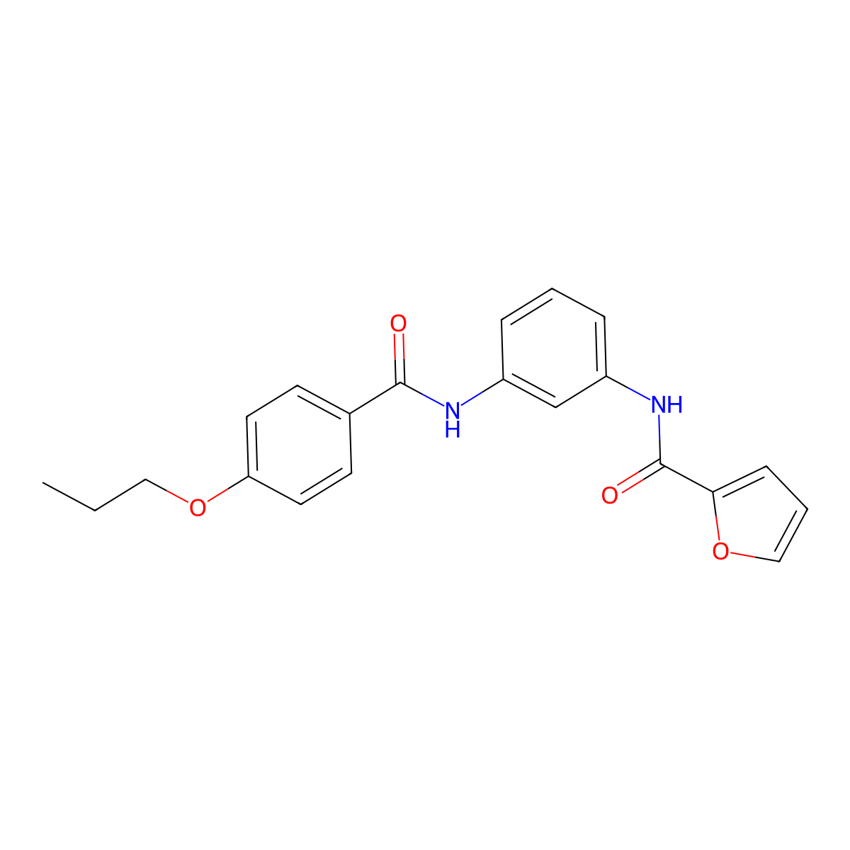 N-[3-[(4-propoxybenzoyl)amino]phenyl]furan-2-carboxamide molecular structure, CAS 388084-59-1
