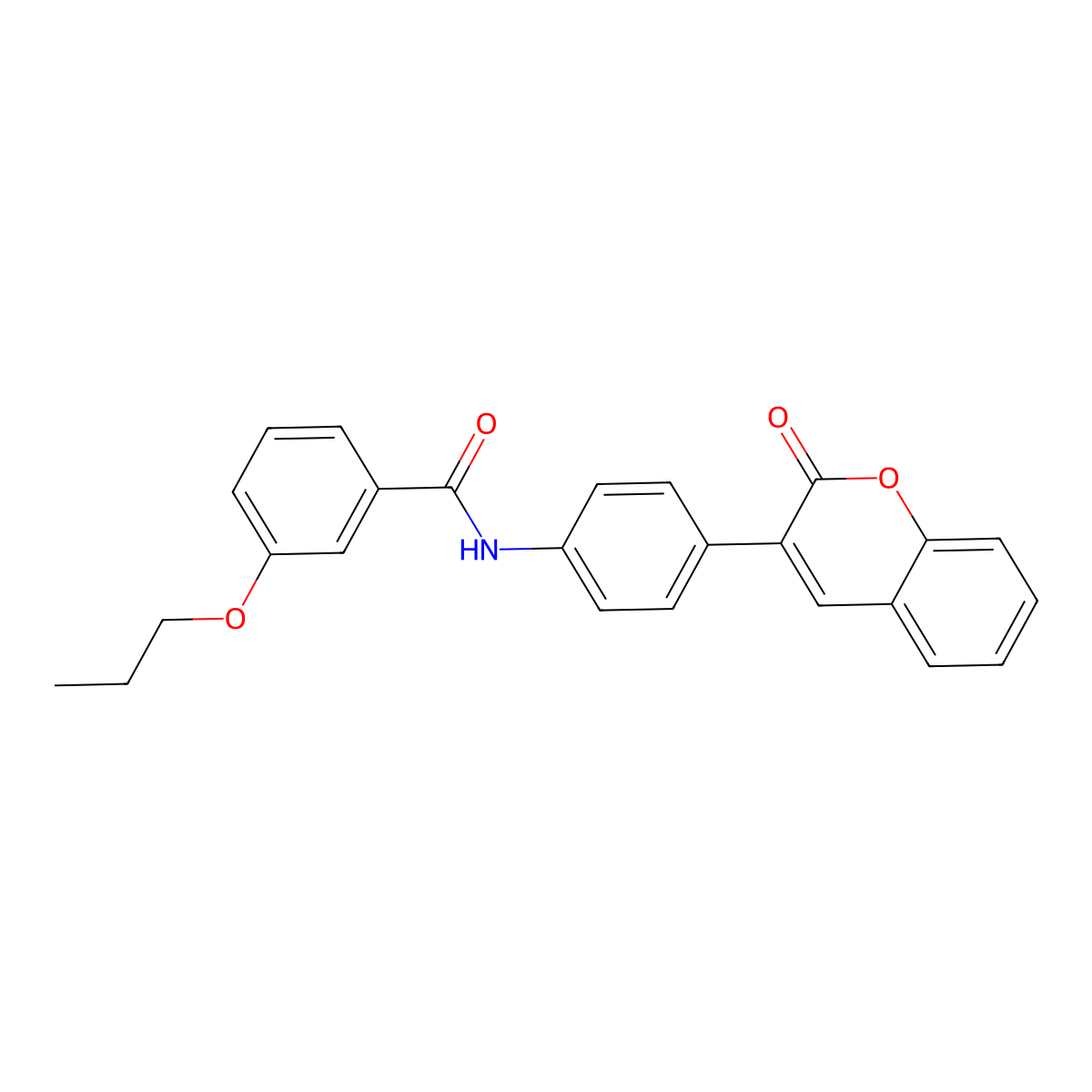N-[4-(2-oxochromen-3-yl)phenyl]-3-propoxybenzamide molecular structure, CAS 388084-69-3