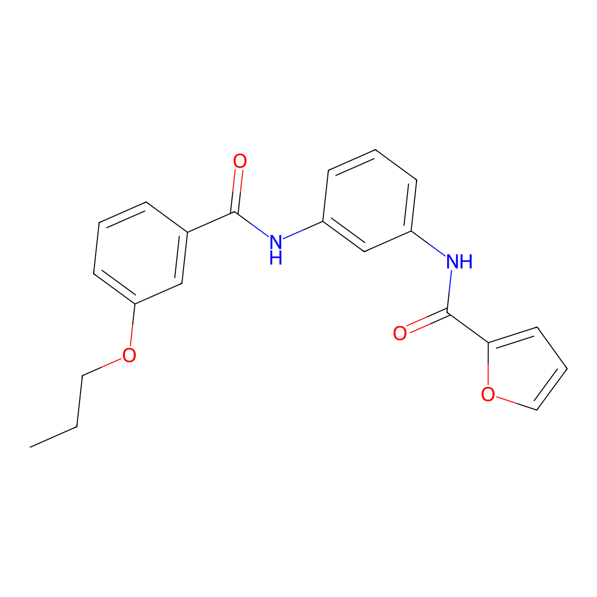 N-[3-[(3-propoxybenzoyl)amino]phenyl]furan-2-carboxamide molecular structure, CAS 388084-90-0