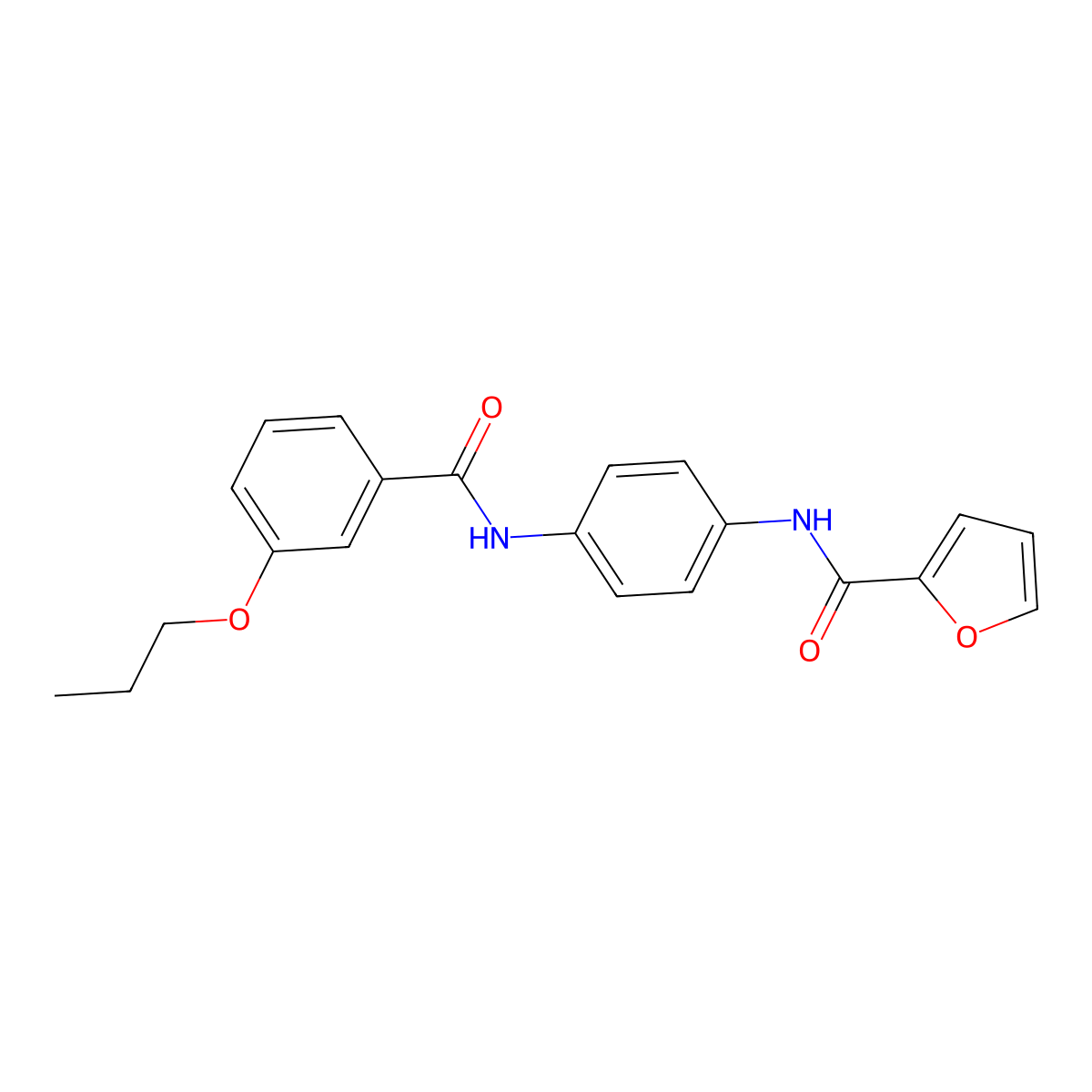 N-[4-[(3-propoxybenzoyl)amino]phenyl]furan-2-carboxamide molecular structure, CAS 388084-93-3