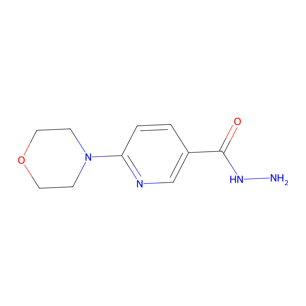6-Morpholinonicotinohydrazide molecular structure, CAS 388088-71-9