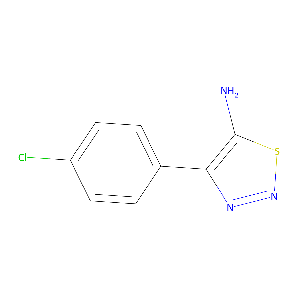 4-(4-Chlorophenyl)-1,2,3-Thiadiazol-5-Amine molecular structure, CAS 388088-77-5