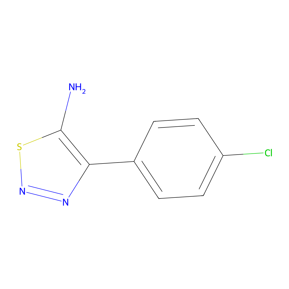4-(4-Chlorophenyl)-1,2,3-Thiadiazol-5-Amine molecular structure, CAS 388088-77-5