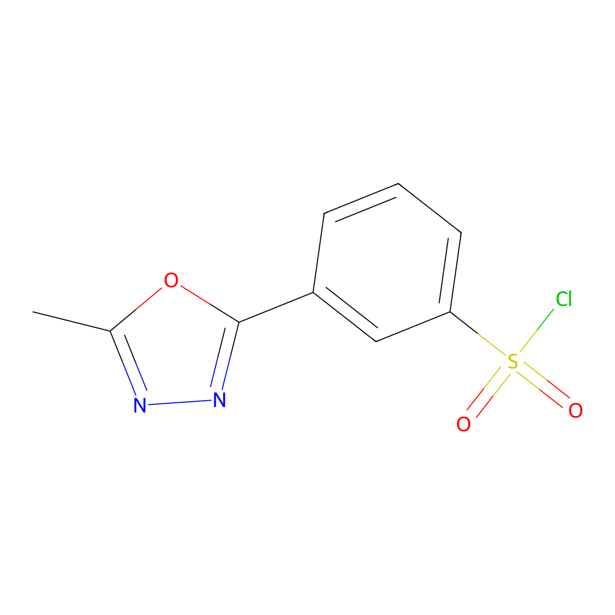 3-(5-methyl-1,3,4-oxadiazol-2-yl)benzenesulfonyl Chloride molecular structure, CAS 388088-81-1