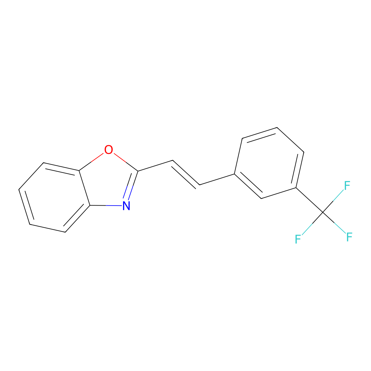 2-[(E)-2-[3-(trifluoromethyl)phenyl]ethenyl]-1,3-benzoxazole molecular structure, CAS 388090-63-9
