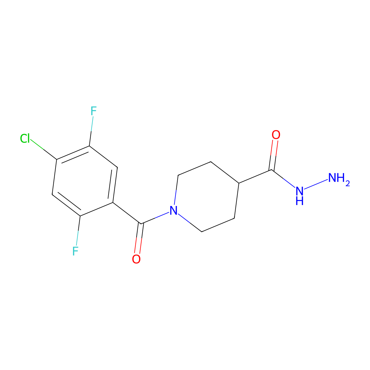 1-(4-Chloro-2,5-difluorobenzoyl)piperidine-4-carbohydrazide molecular structure, CAS 388094-06-2