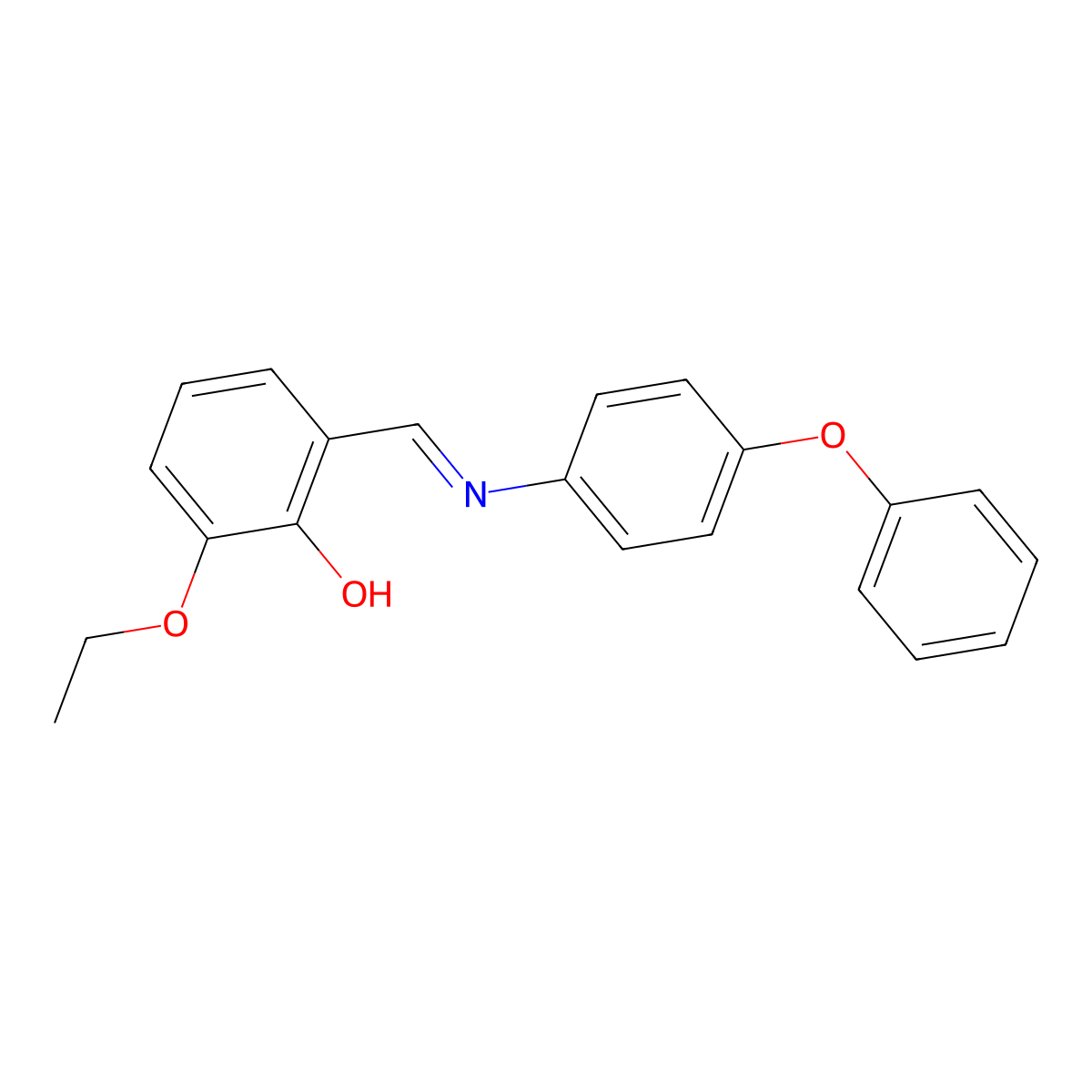 2-ethoxy-6-{(E)-[(4-phenoxyphenyl)imino]methyl}phenol molecular structure, CAS 388102-98-5