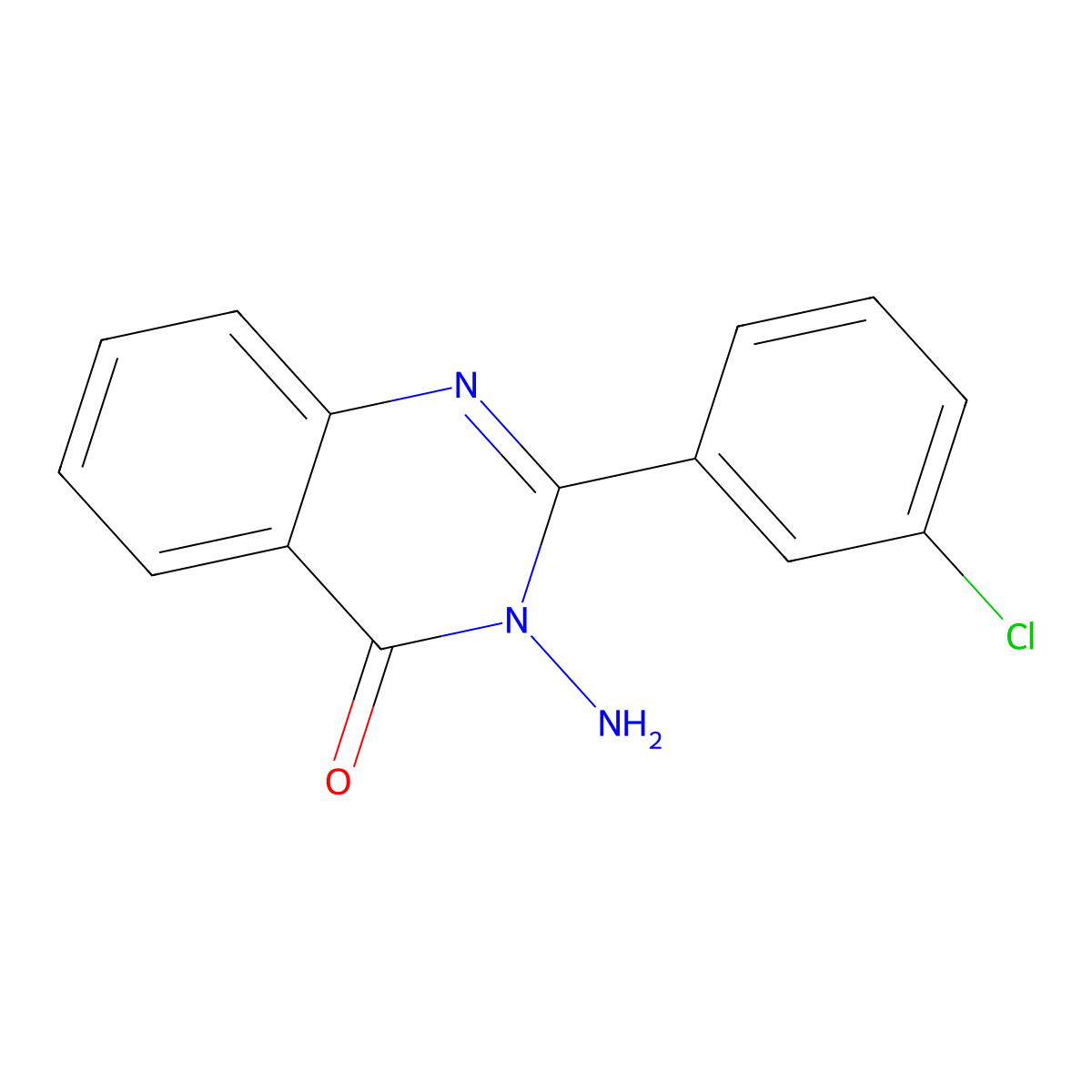 3-Amino-2-(3-chlorophenyl)quinazolin-4(3H)-one molecular structure, CAS 388103-29-5