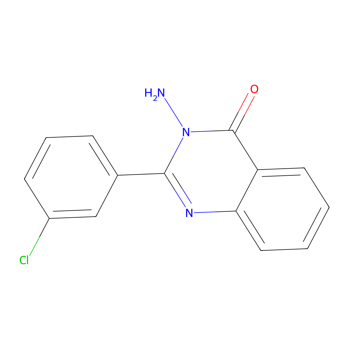 3-Amino-2-(3-chlorophenyl)quinazolin-4(3H)-one molecular structure, CAS 388103-29-5