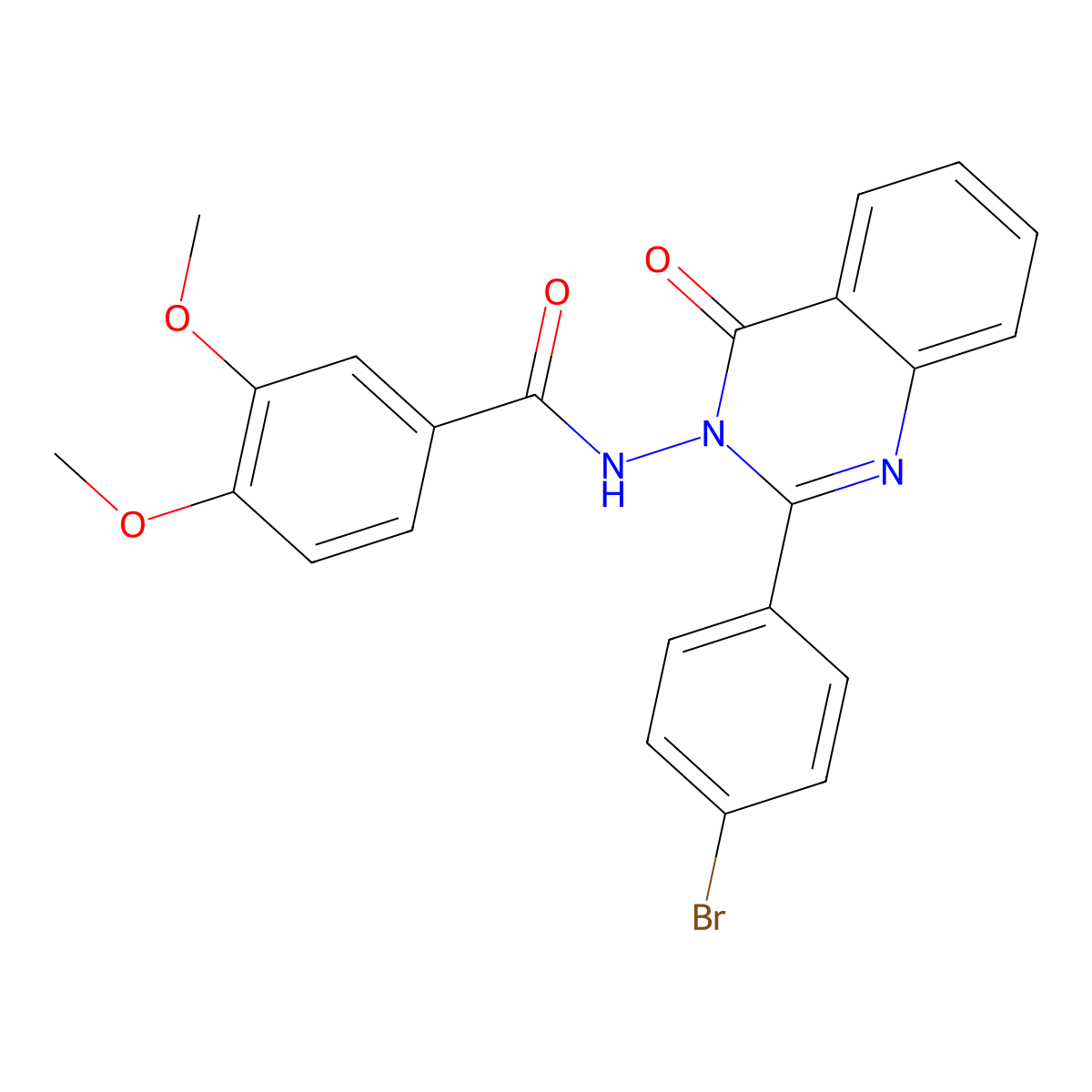 N-[2-(4-bromophenyl)-4-oxoquinazolin-3(4H)-yl]-3,4-dimethoxybenzamide molecular structure, CAS 388108-35-8