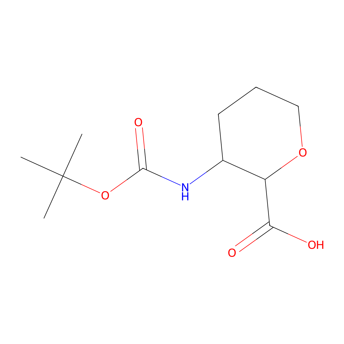 2,6-Anhydro-3,4,5-trideoxy-3-[[(1,1-dimethylethoxy)carbonyl]amino]-D-erythro-hexonic acid molecular structure, CAS 388109-16-8