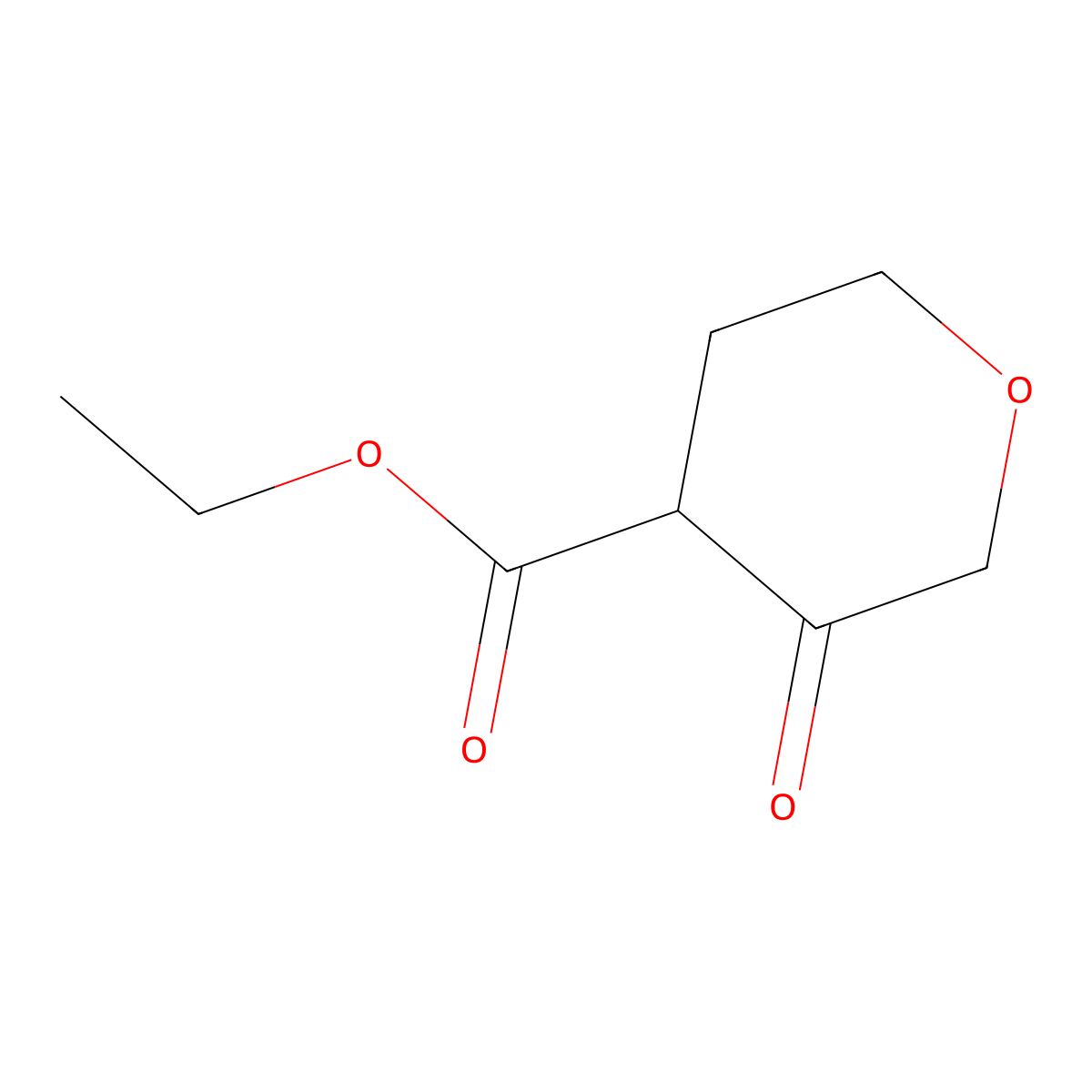 Ethyl 3-oxooxane-4-carboxylate molecular structure, CAS 388109-26-0
