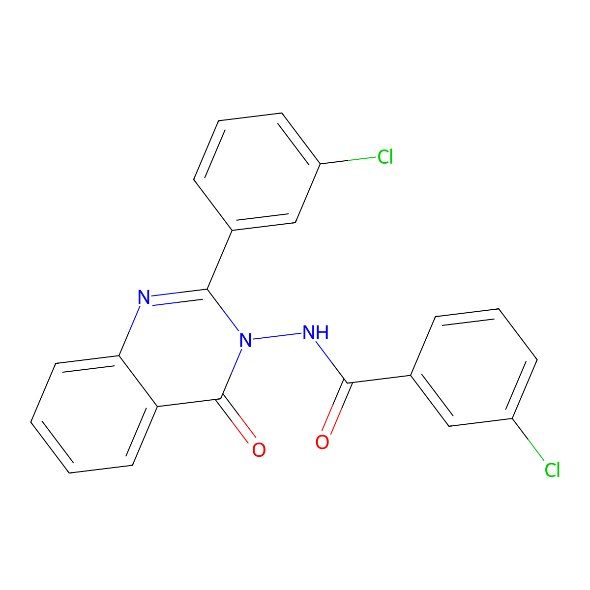 3-chloro-N-[2-(3-chlorophenyl)-4-oxoquinazolin-3(4H)-yl]benzamide molecular structure, CAS 388109-27-1