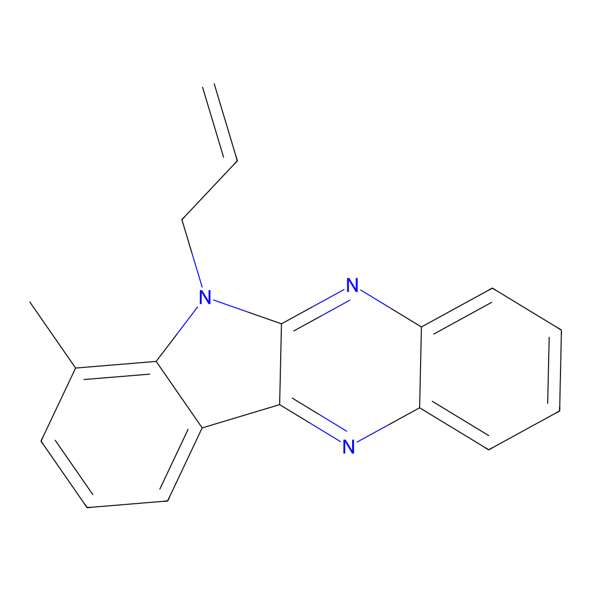 6-allyl-7-methyl-6H-indolo[2,3-b]quinoxaline molecular structure, CAS 388109-72-6