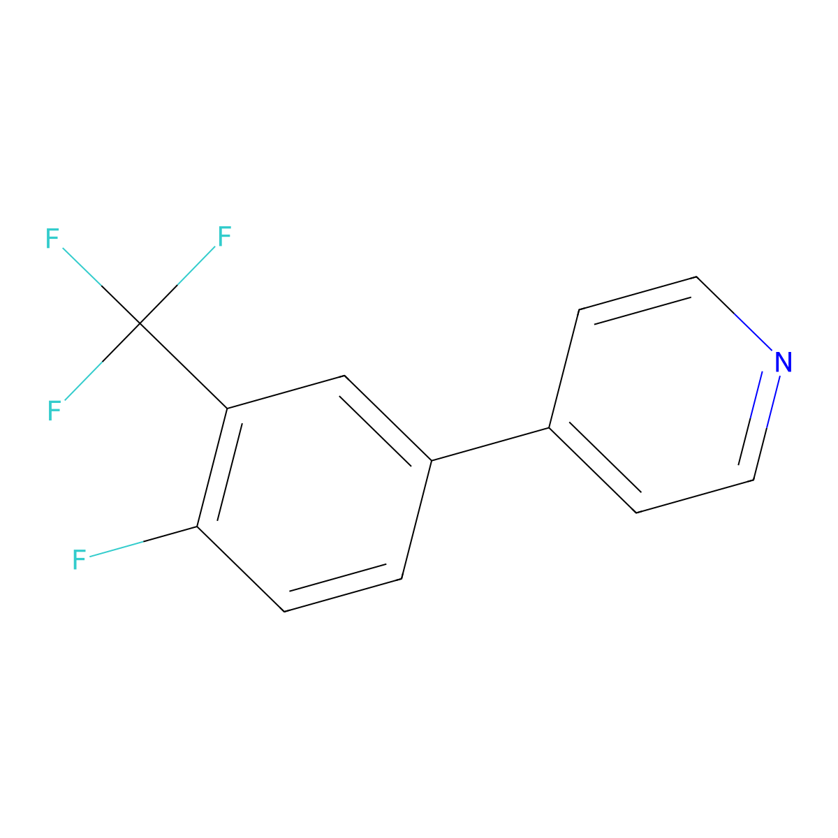 4-(4-Fluoro-3-(trifluoromethyl)phenyl)pyridine molecular structure, CAS 388118-59-0
