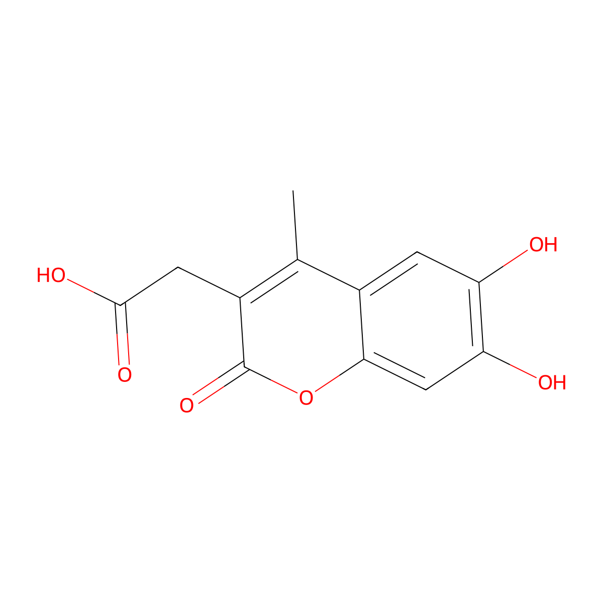 2-(6,7-Dihydroxy-4-methyl-2-oxo-2H-chromen-3-yl)acetic acid molecular structure, CAS 388119-13-9