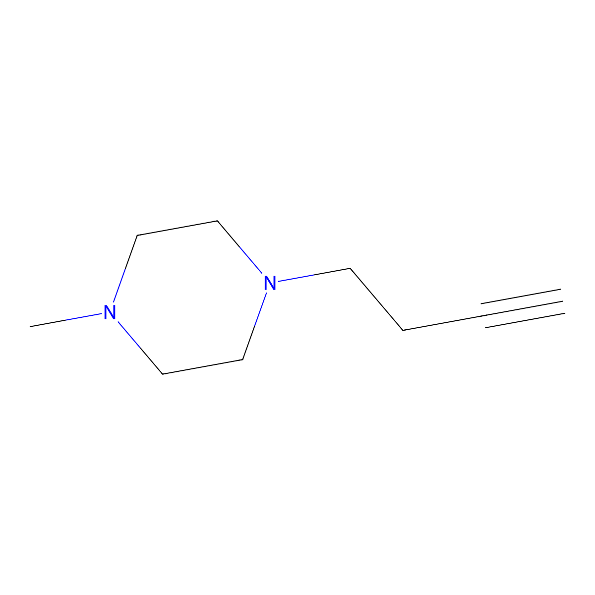 1-(But-3-yn-1-yl)-4-methylpiperazine molecular structure, CAS 388121-83-3