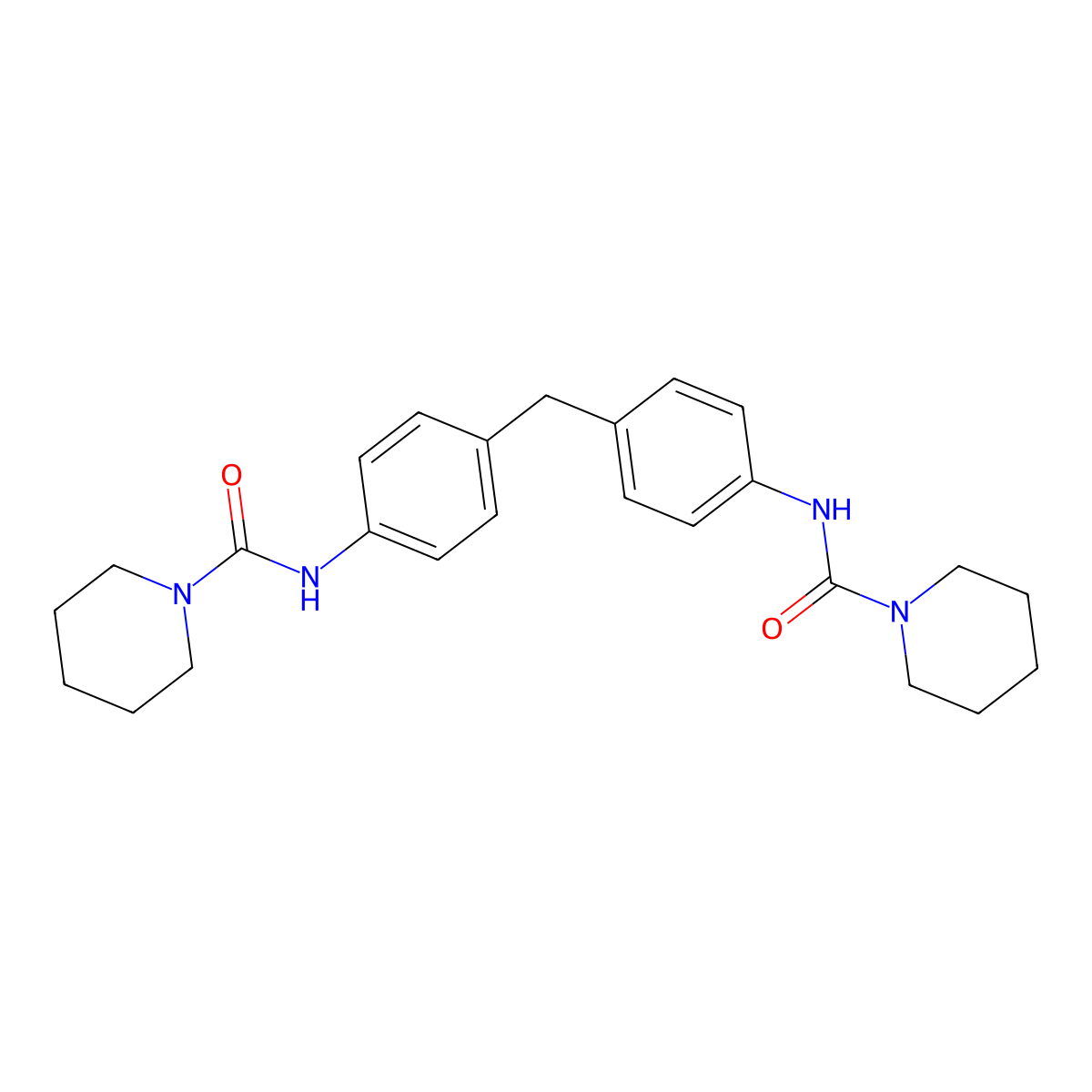4,4'-Methylenebis(1,1-pentamethylene-3-phenylurea) molecular structure, CAS 38818-25-6
