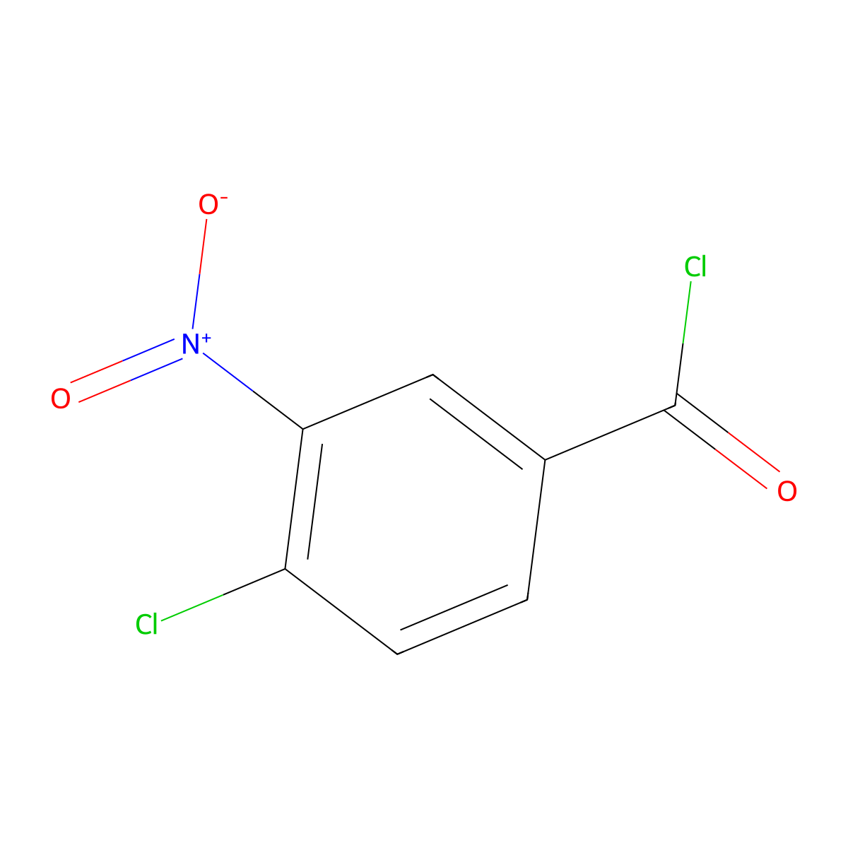 4-Chloro-3-nitrobenzoyl chloride molecular structure, CAS 38818-50-7