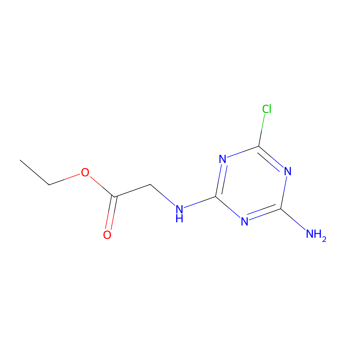 Ethyl 2-[(4-amino-6-chloro-1,3,5-triazin-2-yl)amino]acetate molecular structure, CAS 38819-33-9