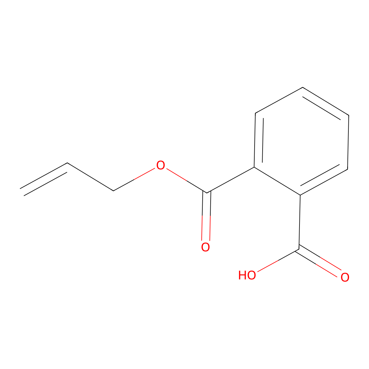 Monoallyl phthalate molecular structure, CAS 3882-14-2