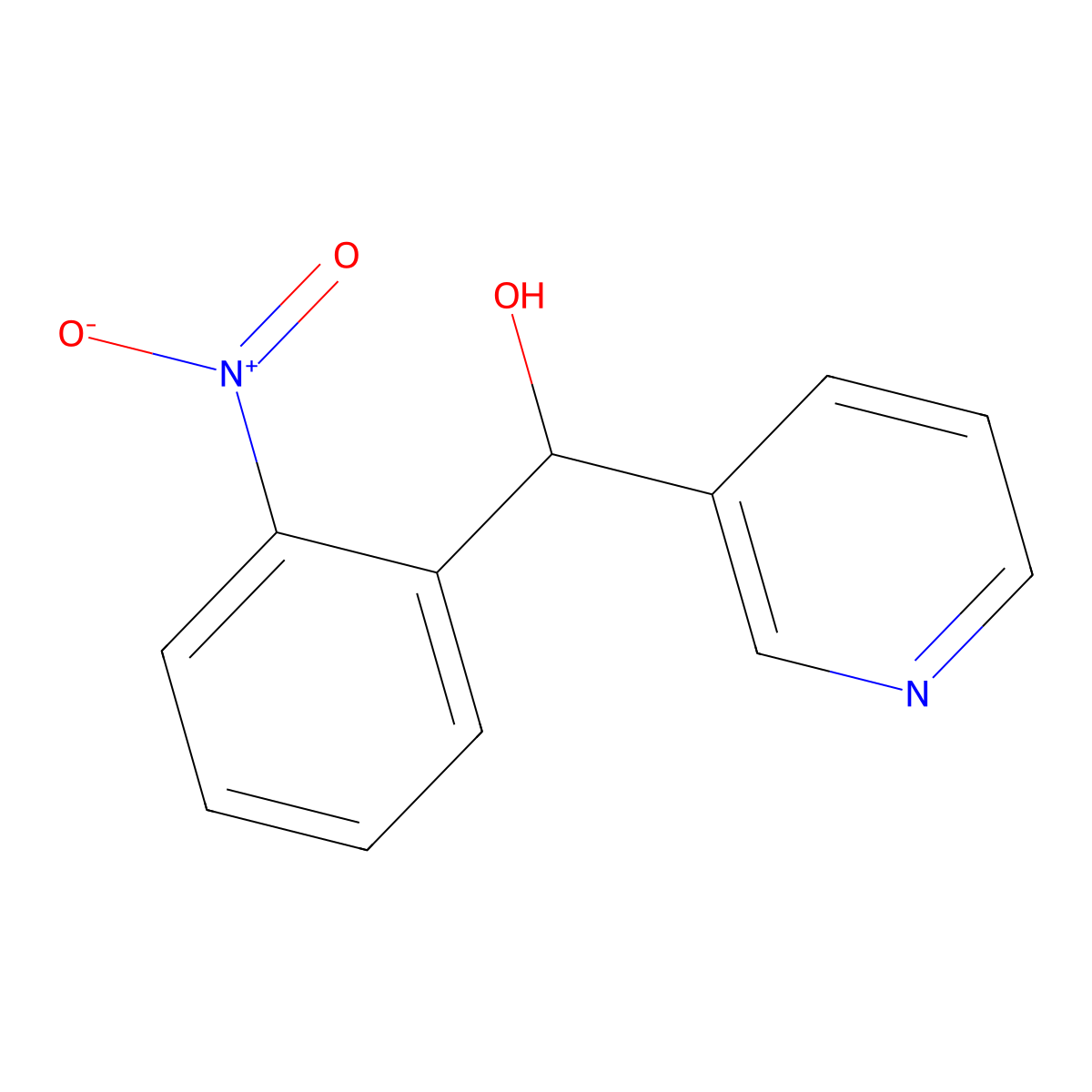 (2-Nitrophenyl)(pyridin-3-yl)methanol molecular structure, CAS 3882-44-8