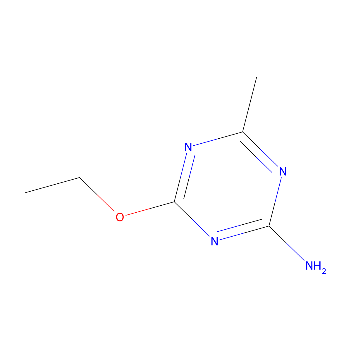 4-Ethoxy-6-methyl-1,3,5-triazin-2-amine molecular structure, CAS 3882-66-4