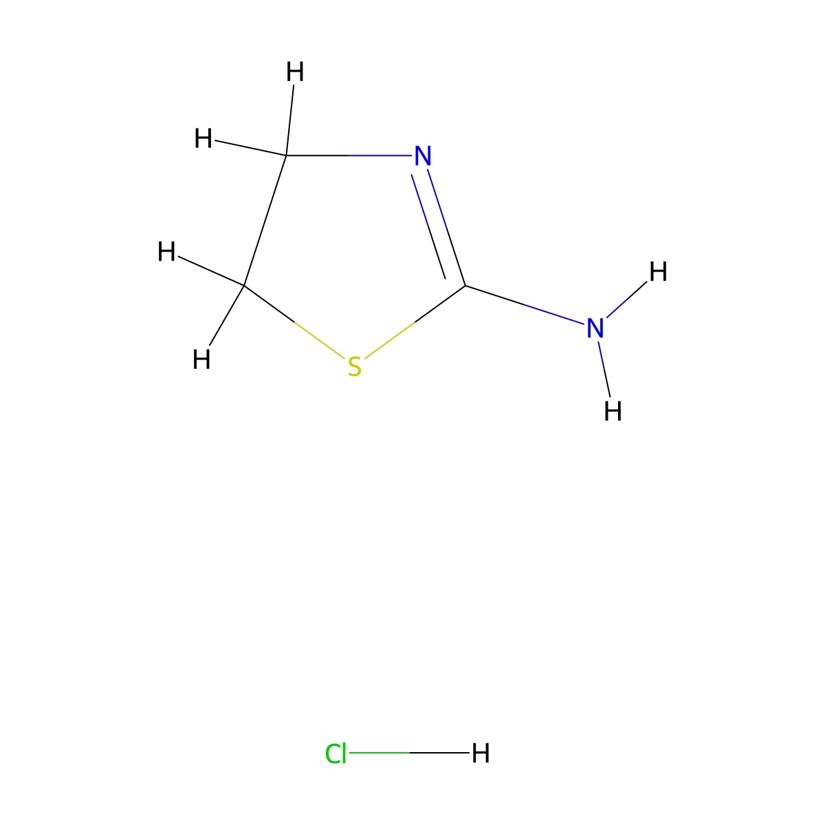 2-Amino-2-thiazoline hydrochloride molecular structure, CAS 3882-98-2