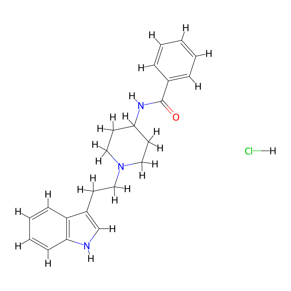 Indoramin hydrochloride molecular structure, CAS 38821-52-2