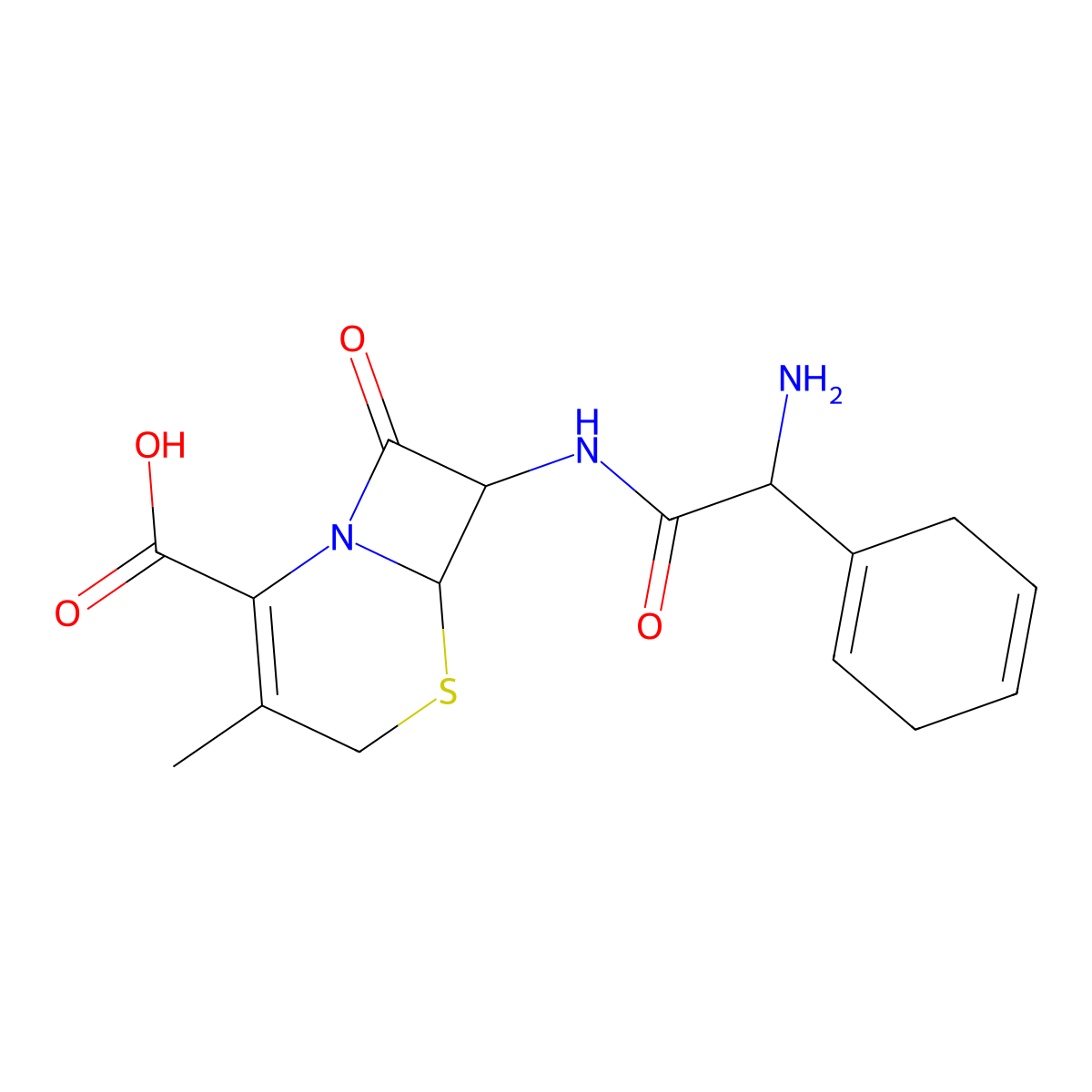 Cephradine molecular structure, CAS 38821-53-3