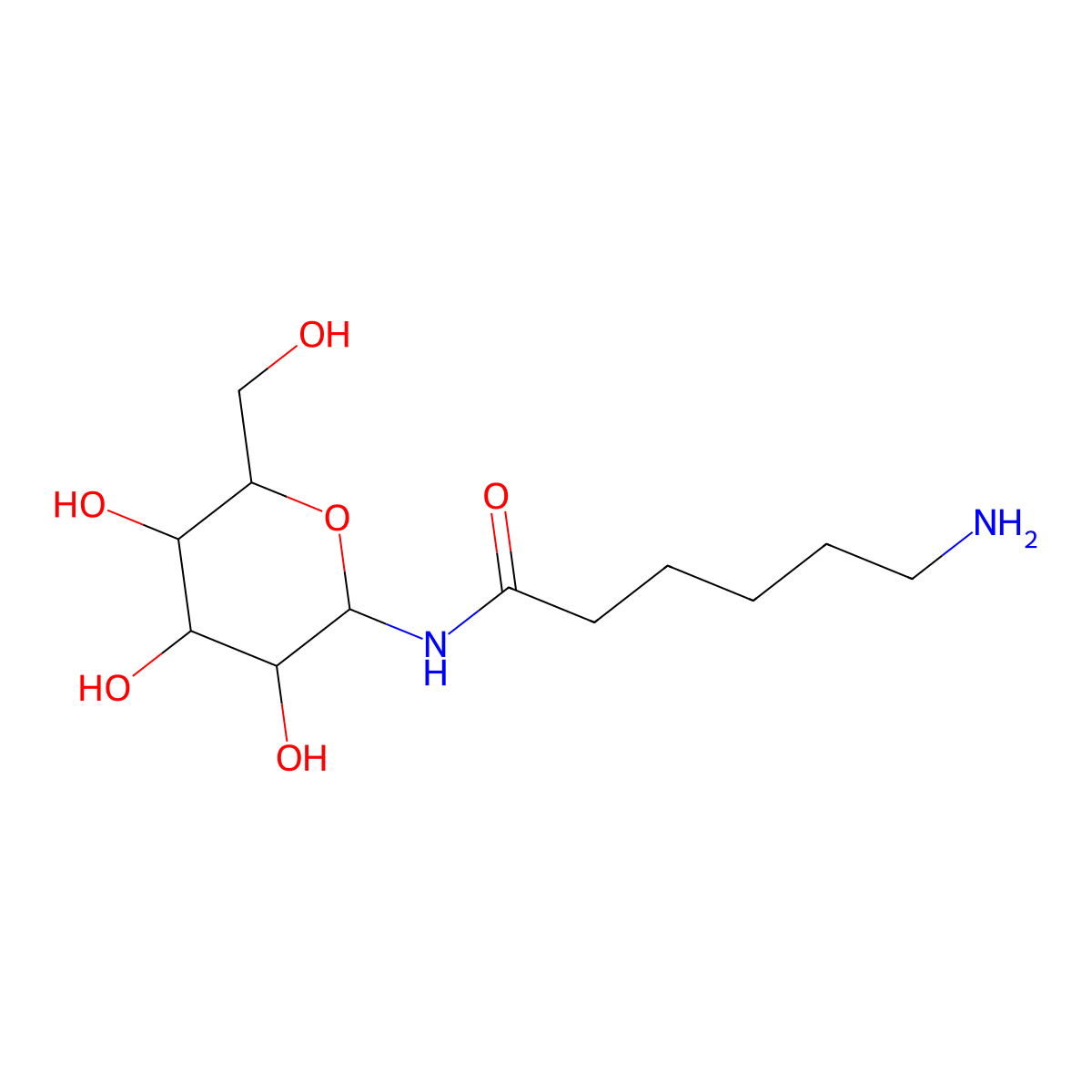 6-amino-N-[3,4,5-trihydroxy-6-(hydroxymethyl)oxan-2-yl]hexanamide molecular structure, CAS 38822-56-9